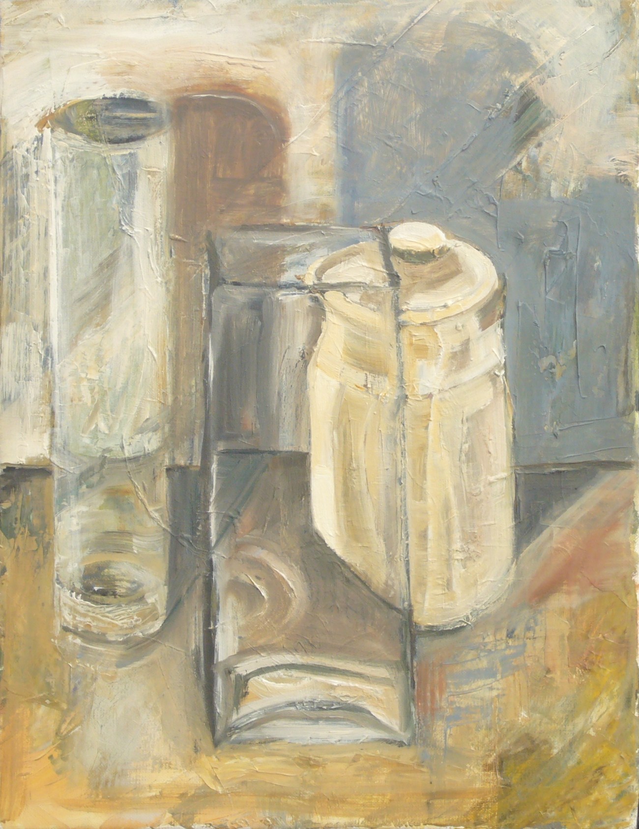 Glass and vase